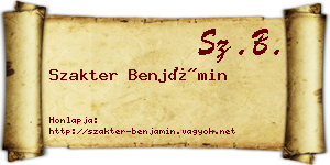 Szakter Benjámin névjegykártya