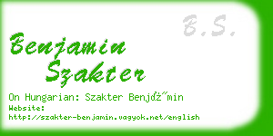 benjamin szakter business card